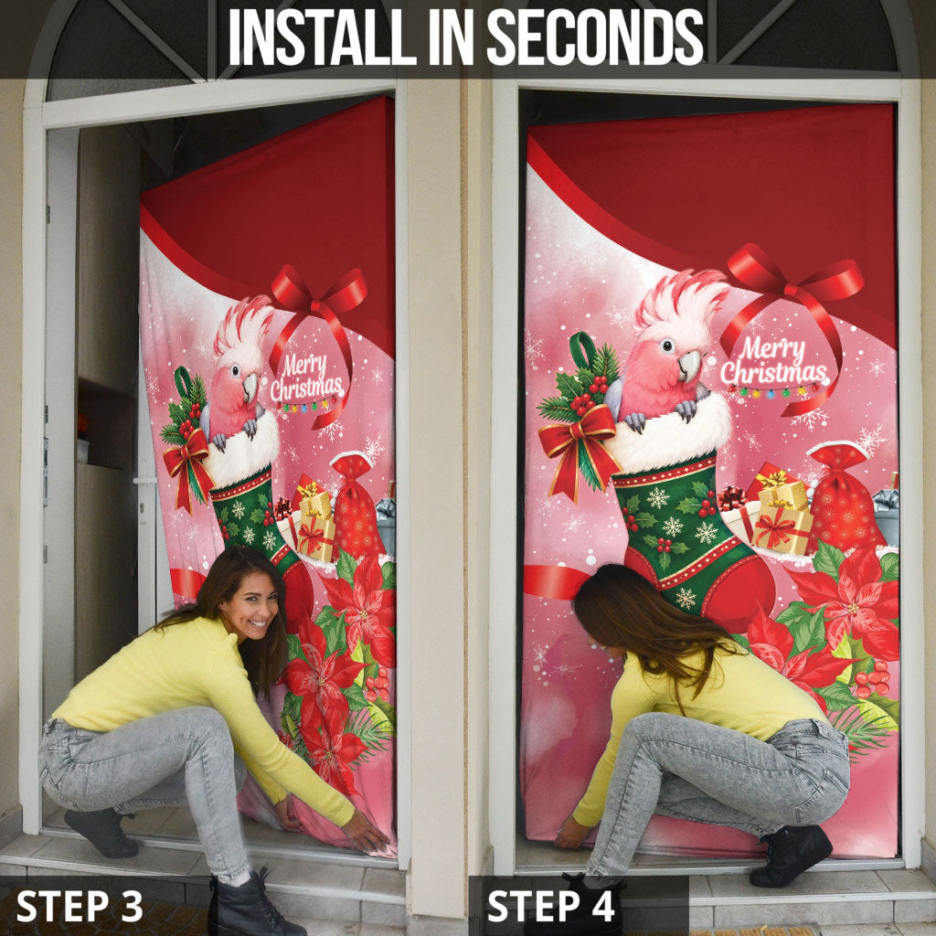 Pink Galah Cockatoo Christmas Australia Door Cover Aussie Xmas Sock Coquette Bow