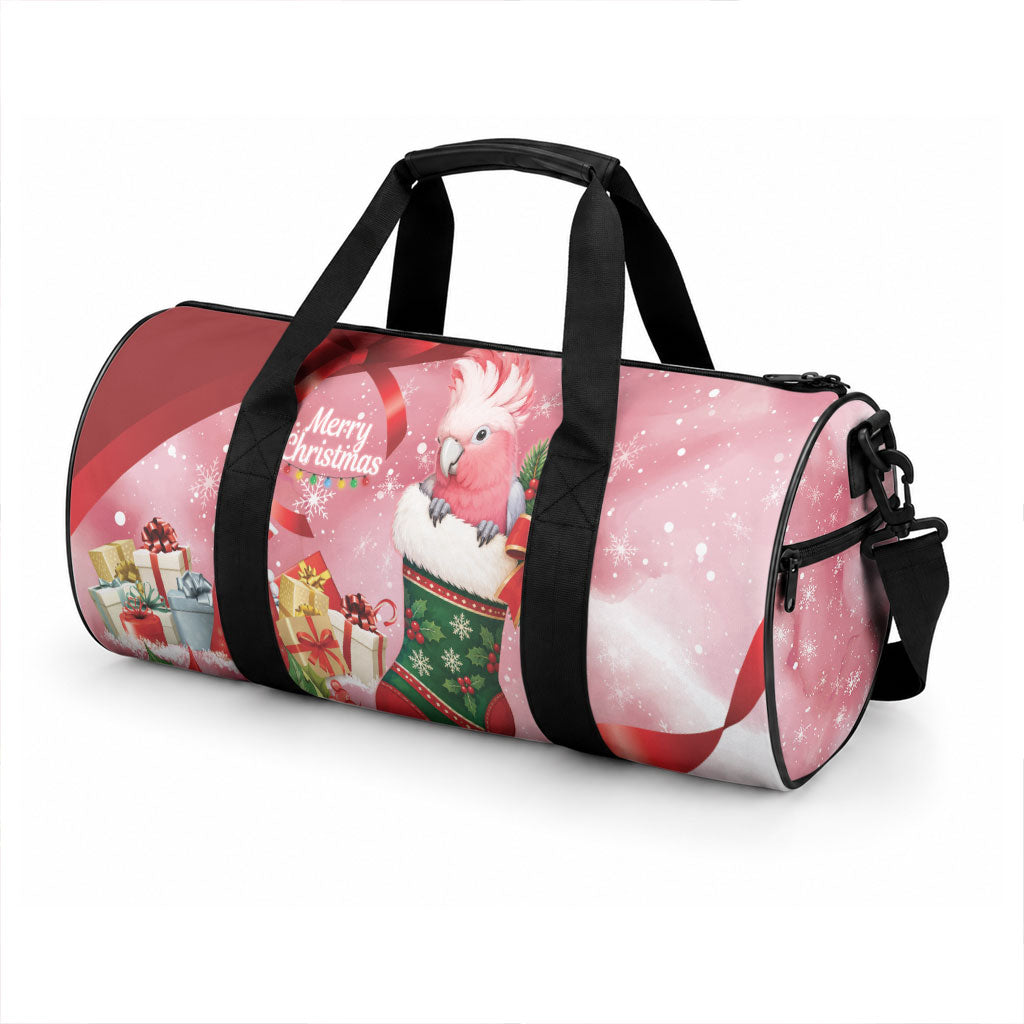 Pink Galah Cockatoo Christmas Australia Duffle Bag Aussie Xmas Sock Coquette Bow