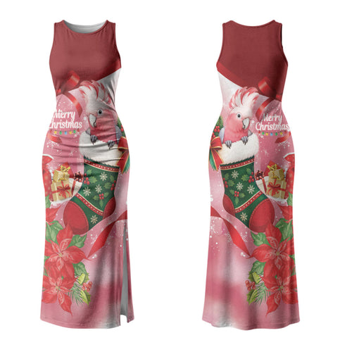 Pink Galah Cockatoo Christmas Australia Family Matching Tank Maxi Dress and Hawaiian Shirt Aussie Xmas Sock Coquette Bow