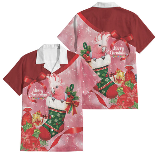Pink Galah Cockatoo Christmas Australia Family Matching Tank Maxi Dress and Hawaiian Shirt Aussie Xmas Sock Coquette Bow