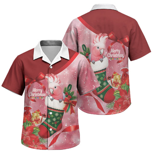 Pink Galah Cockatoo Christmas Australia Family Matching Tank Maxi Dress and Hawaiian Shirt Aussie Xmas Sock Coquette Bow