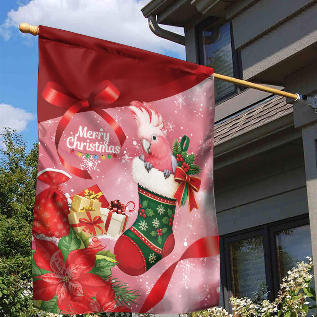 Pink Galah Cockatoo Christmas Australia Garden Flag Aussie Xmas Sock Coquette Bow