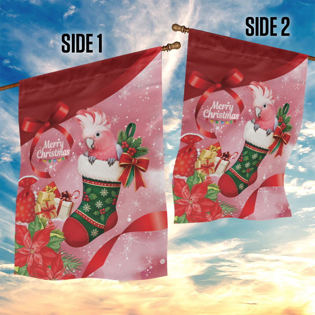 Pink Galah Cockatoo Christmas Australia Garden Flag Aussie Xmas Sock Coquette Bow