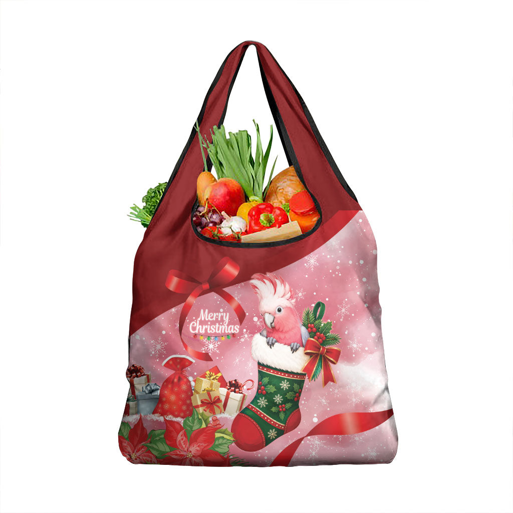 Pink Galah Cockatoo Christmas Australia Grocery Bag Aussie Xmas Sock Coquette Bow