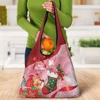 Pink Galah Cockatoo Christmas Australia Grocery Bag Aussie Xmas Sock Coquette Bow