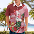Pink Galah Cockatoo Christmas Australia Hawaiian Shirt Aussie Xmas Sock Coquette Bow