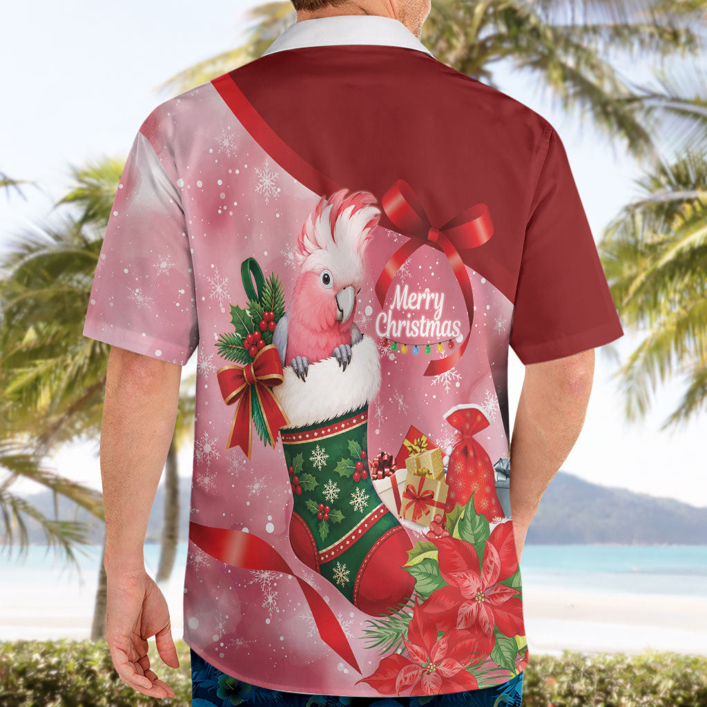 Pink Galah Cockatoo Christmas Australia Hawaiian Shirt Aussie Xmas Sock Coquette Bow