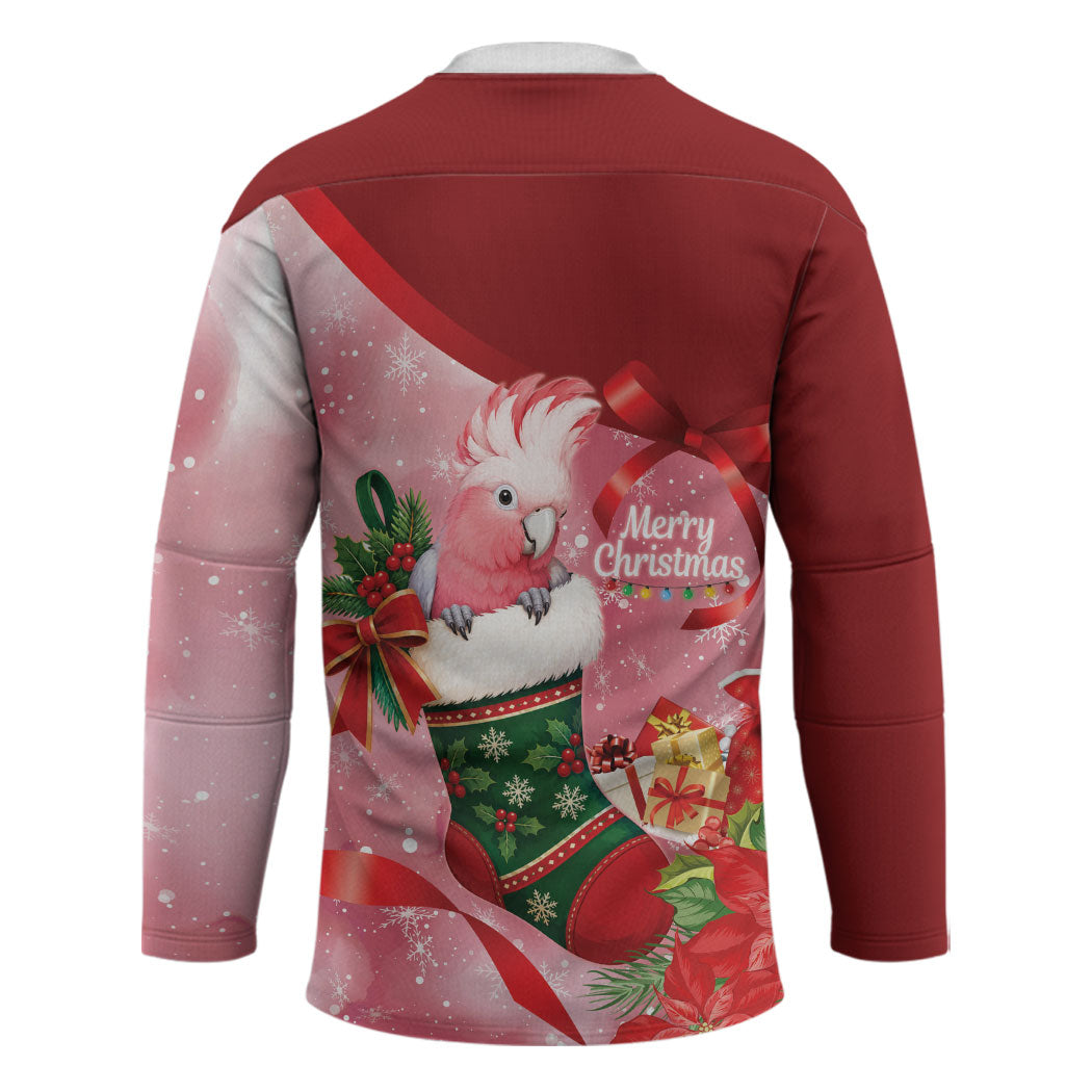 Pink Galah Cockatoo Christmas Australia Hockey Jersey Aussie Xmas Sock Coquette Bow