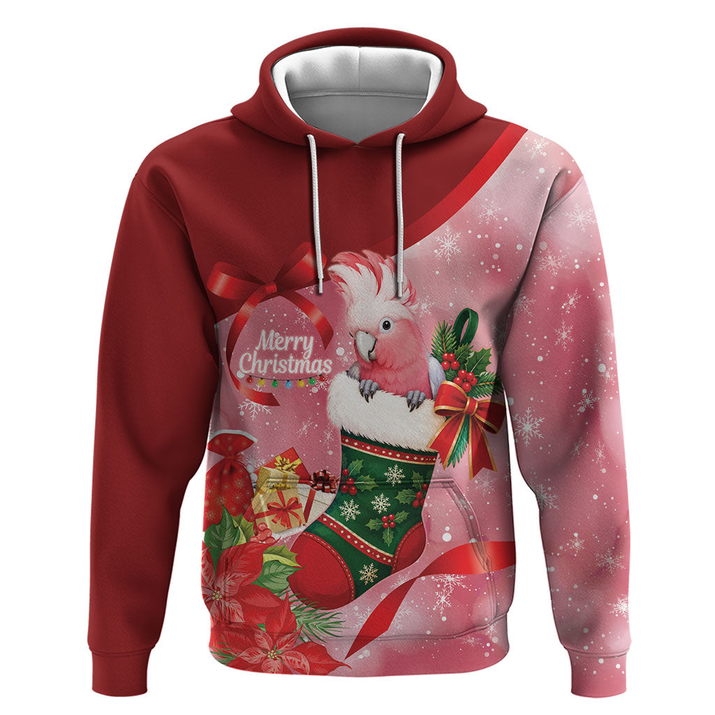 Pink Galah Cockatoo Christmas Australia Hoodie Aussie Xmas Sock Coquette Bow