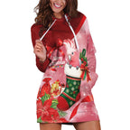 Pink Galah Cockatoo Christmas Australia Hoodie Dress Aussie Xmas Sock Coquette Bow