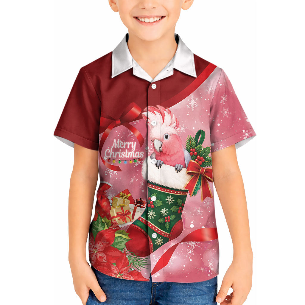 Pink Galah Cockatoo Christmas Australia Kid Hawaiian Shirt Aussie Xmas Sock Coquette Bow
