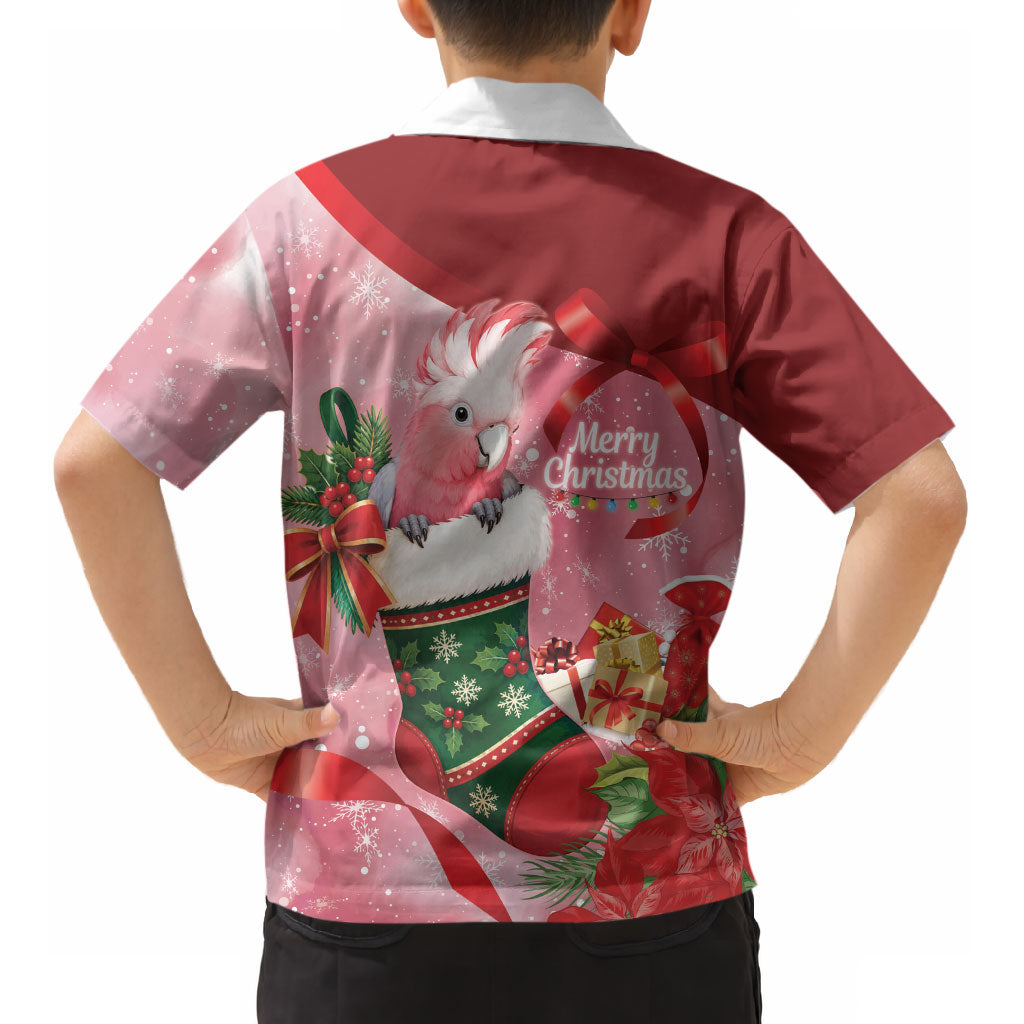 Pink Galah Cockatoo Christmas Australia Kid Hawaiian Shirt Aussie Xmas Sock Coquette Bow
