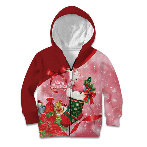 Pink Galah Cockatoo Christmas Australia Kid Hoodie Aussie Xmas Sock Coquette Bow