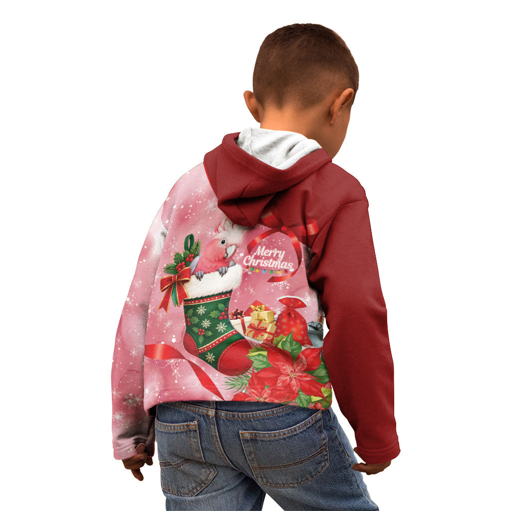Pink Galah Cockatoo Christmas Australia Kid Hoodie Aussie Xmas Sock Coquette Bow