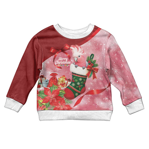 Pink Galah Cockatoo Christmas Australia Kid Ugly Christmas Sweater Aussie Xmas Sock Coquette Bow