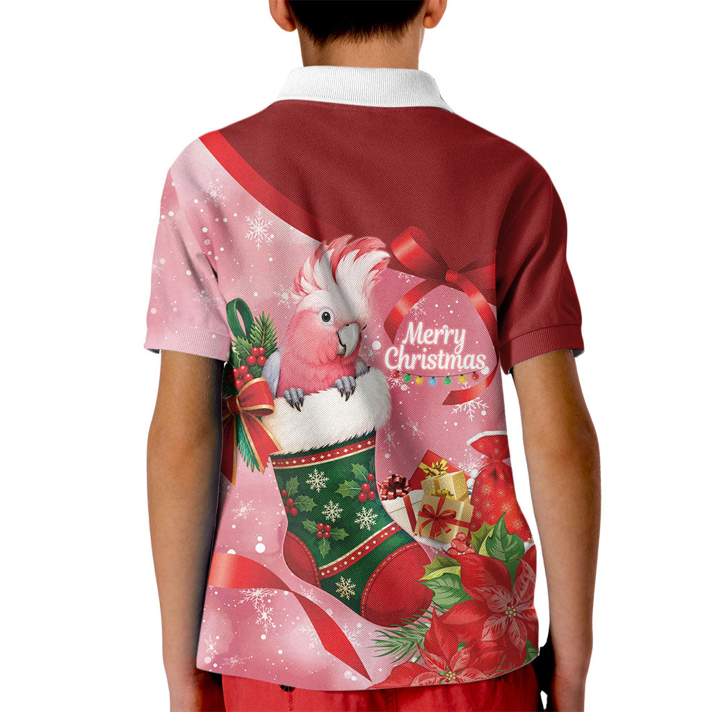 Pink Galah Cockatoo Christmas Australia Kid Polo Shirt Aussie Xmas Sock Coquette Bow