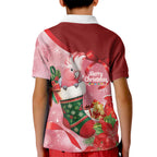 Pink Galah Cockatoo Christmas Australia Kid Polo Shirt Aussie Xmas Sock Coquette Bow