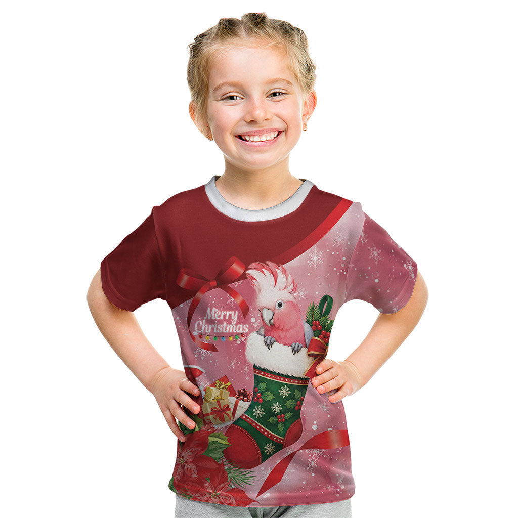 Pink Galah Cockatoo Christmas Australia Kid T Shirt Aussie Xmas Sock Coquette Bow