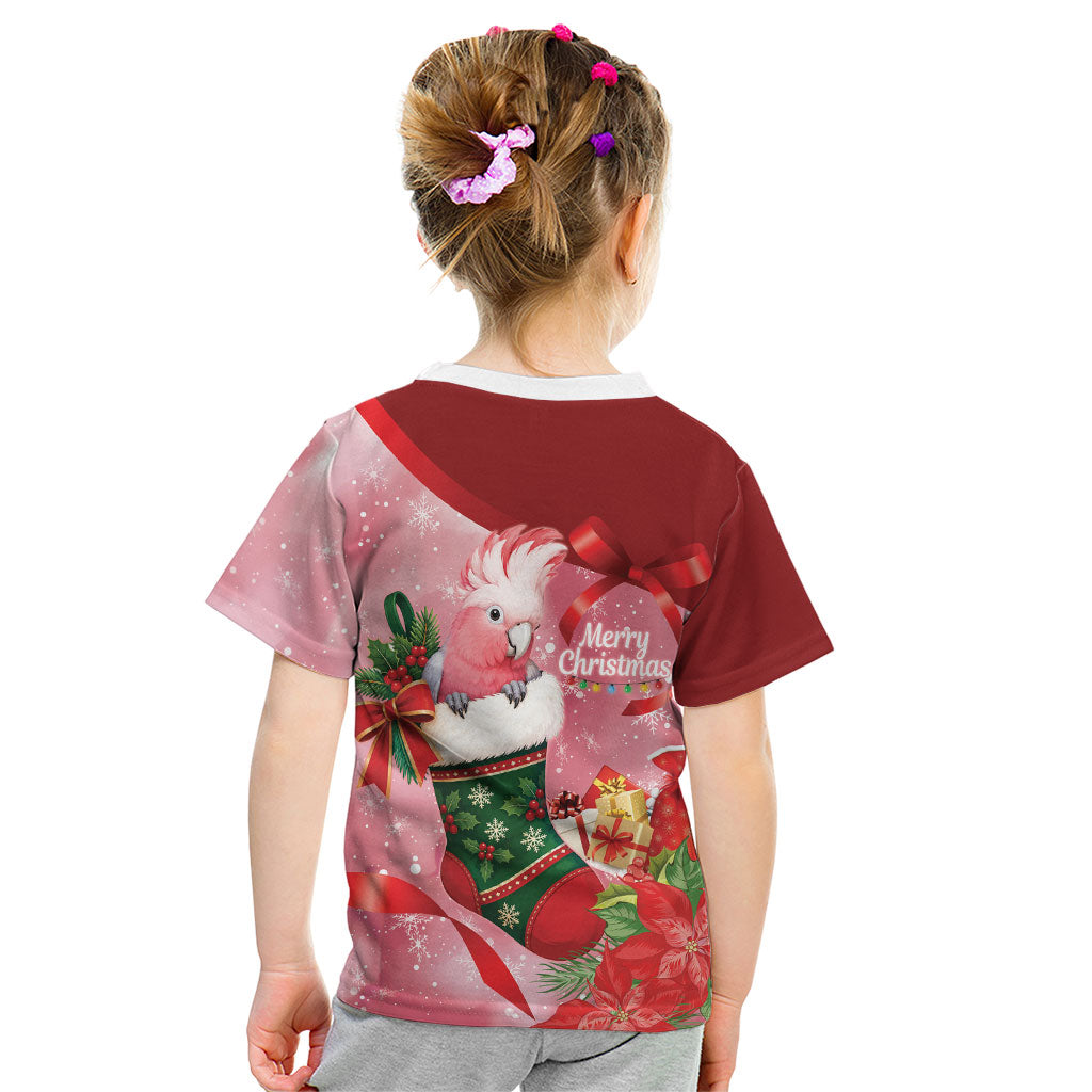 Pink Galah Cockatoo Christmas Australia Kid T Shirt Aussie Xmas Sock Coquette Bow