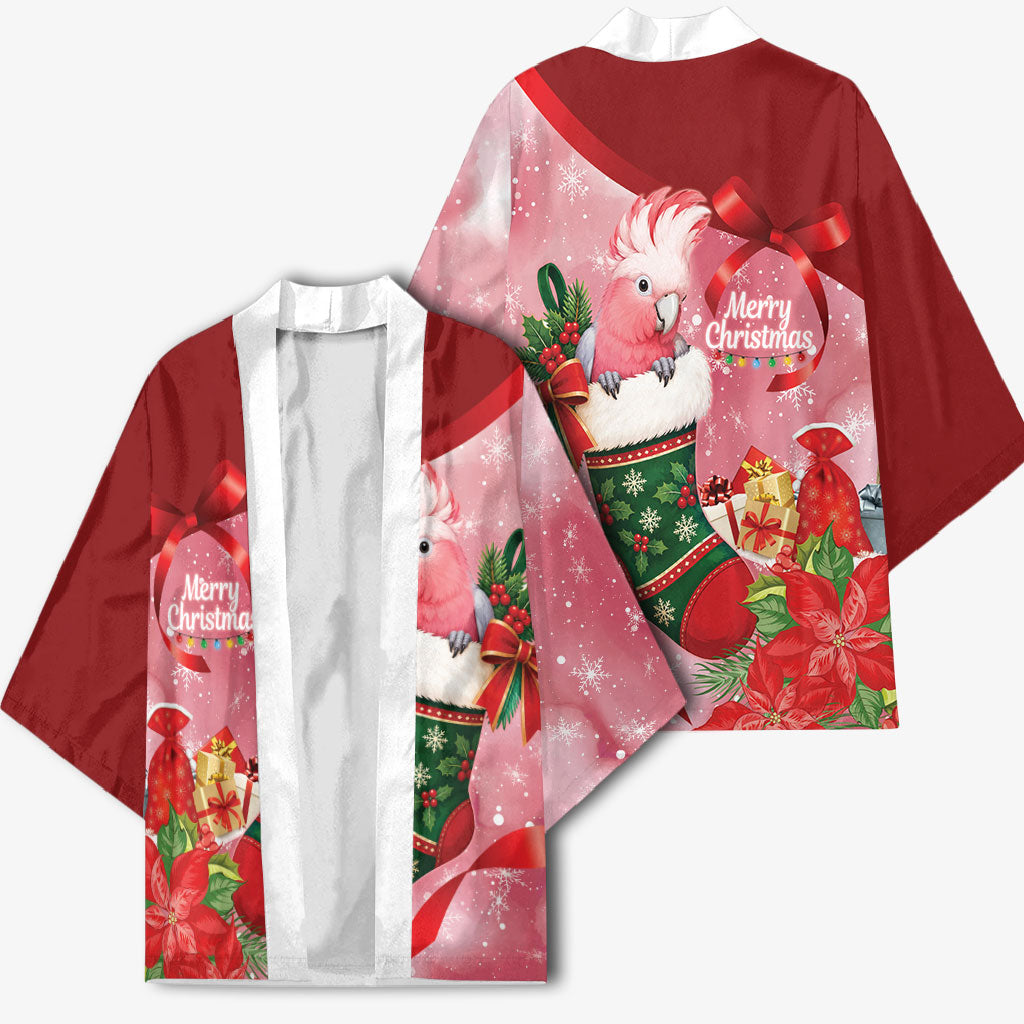 Pink Galah Cockatoo Christmas Australia Kimono Aussie Xmas Sock Coquette Bow