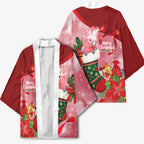 Pink Galah Cockatoo Christmas Australia Kimono Aussie Xmas Sock Coquette Bow