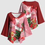 Pink Galah Cockatoo Christmas Australia Kimono Sleeve Blouse Aussie Xmas Sock Coquette Bow