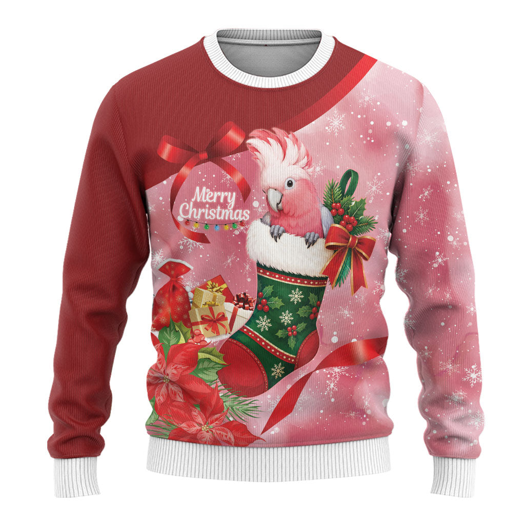 Pink Galah Cockatoo Christmas Australia Ugly Christmas Sweater Aussie Xmas Sock Coquette Bow