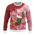 Pink Galah Cockatoo Christmas Australia Ugly Christmas Sweater Aussie Xmas Sock Coquette Bow
