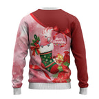 Pink Galah Cockatoo Christmas Australia Ugly Christmas Sweater Aussie Xmas Sock Coquette Bow