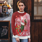 Pink Galah Cockatoo Christmas Australia Ugly Christmas Sweater Aussie Xmas Sock Coquette Bow