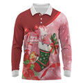 Pink Galah Cockatoo Christmas Australia Long Sleeve Polo Shirt Aussie Xmas Sock Coquette Bow