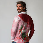 Pink Galah Cockatoo Christmas Australia Long Sleeve Polo Shirt Aussie Xmas Sock Coquette Bow