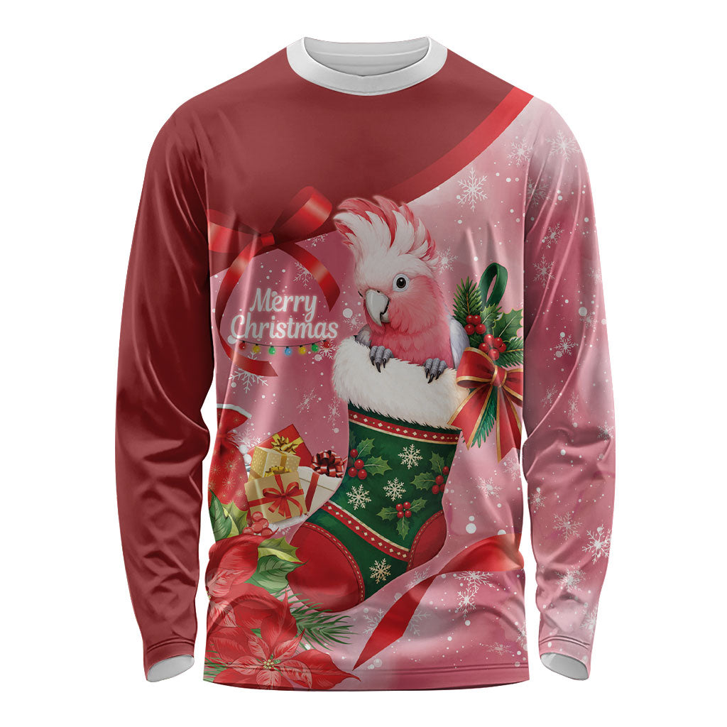 Pink Galah Cockatoo Christmas Australia Long Sleeve Shirt Aussie Xmas Sock Coquette Bow