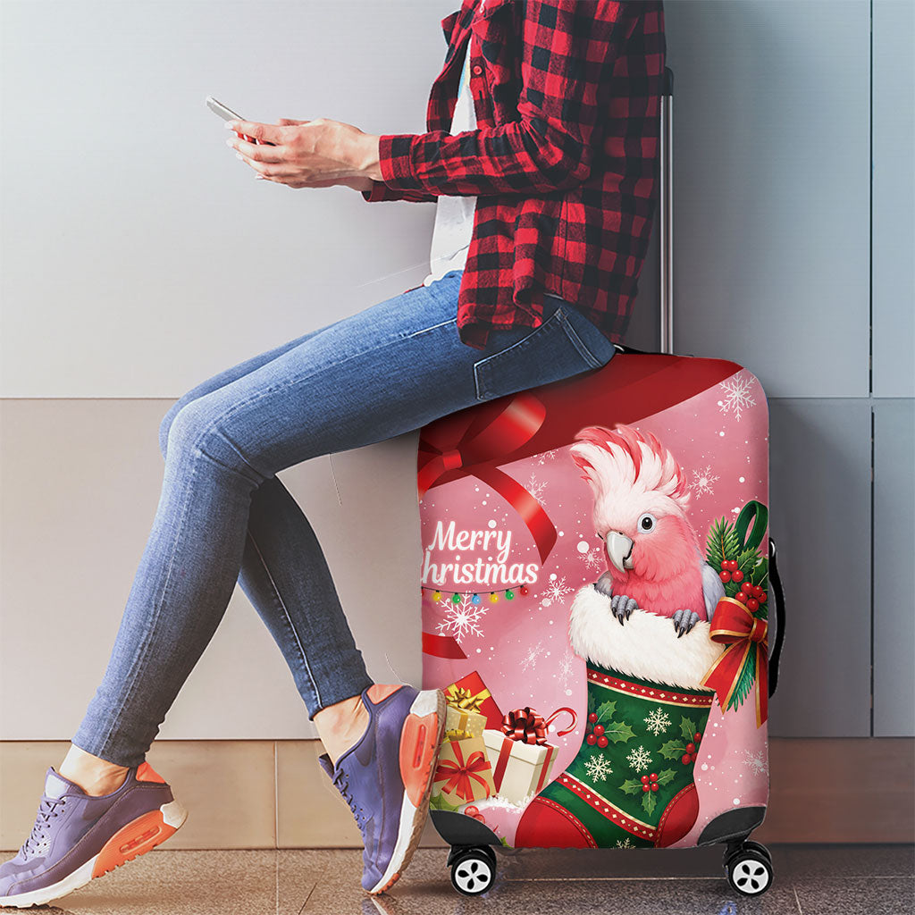 Pink Galah Cockatoo Christmas Australia Luggage Cover Aussie Xmas Sock Coquette Bow