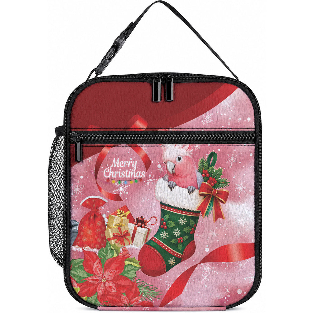 Pink Galah Cockatoo Christmas Australia Lunch Bag Aussie Xmas Sock Coquette Bow