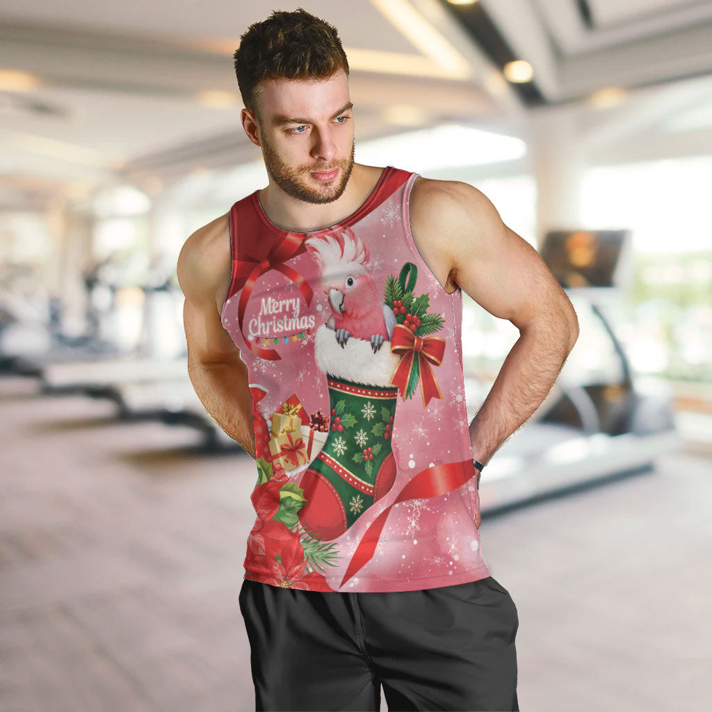 Pink Galah Cockatoo Christmas Australia Men Tank Top Aussie Xmas Sock Coquette Bow