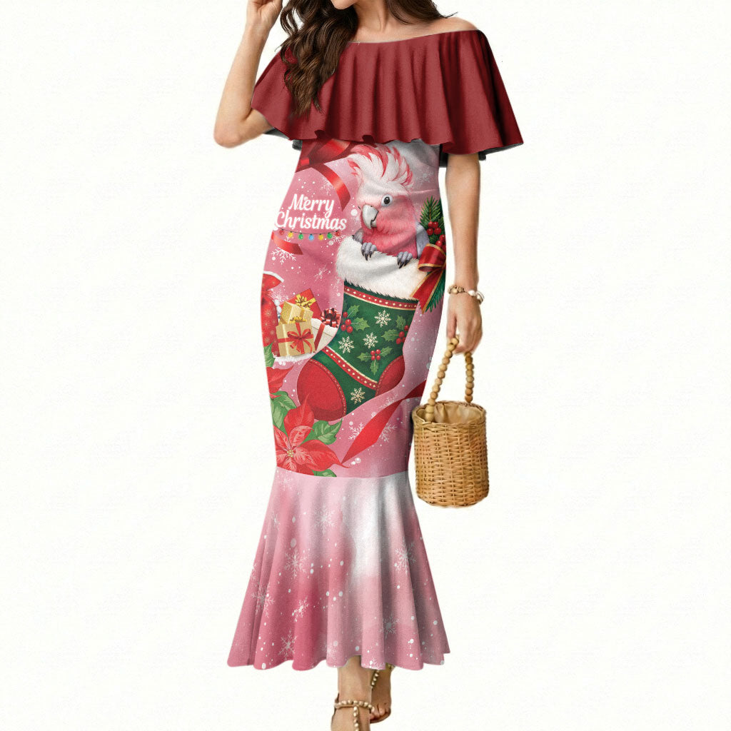 Pink Galah Cockatoo Christmas Australia Mermaid Dress Aussie Xmas Sock Coquette Bow