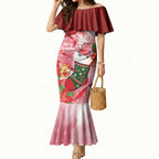 Pink Galah Cockatoo Christmas Australia Mermaid Dress Aussie Xmas Sock Coquette Bow