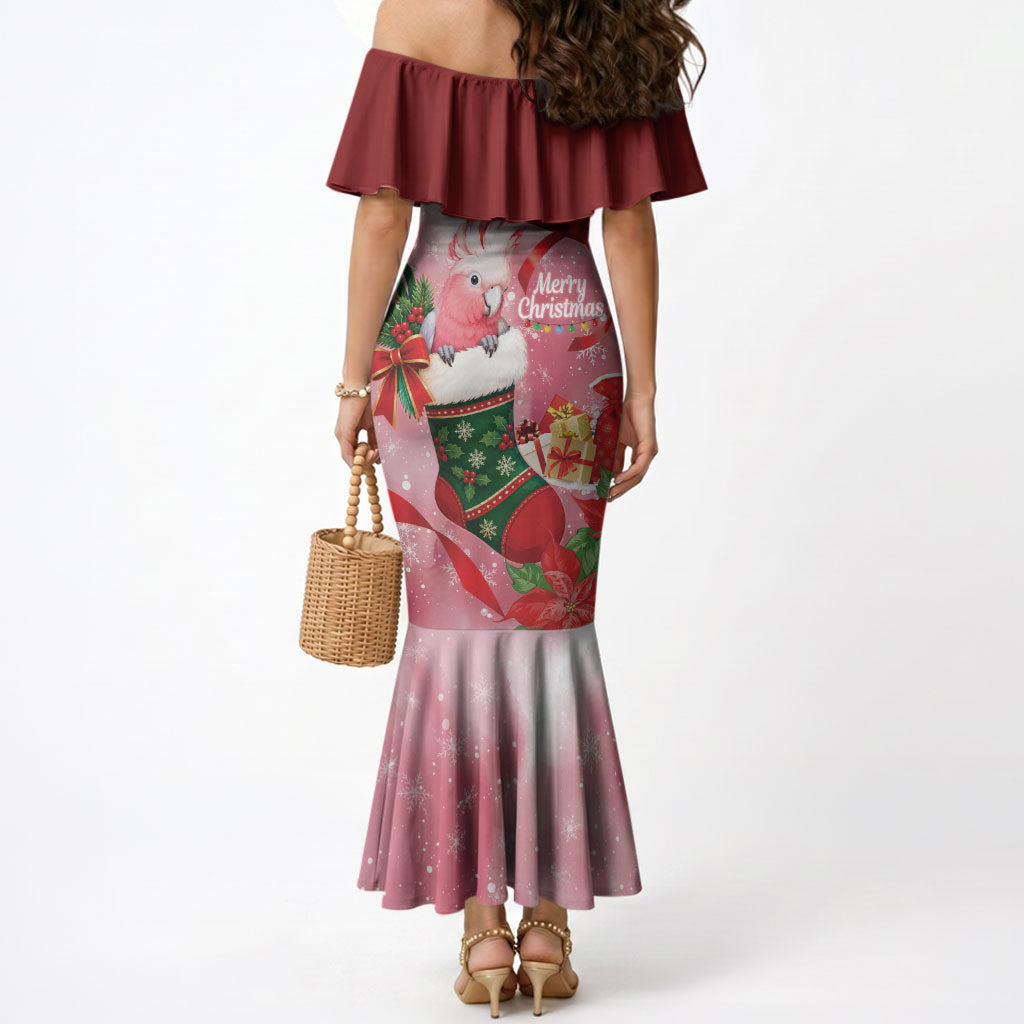 Pink Galah Cockatoo Christmas Australia Mermaid Dress Aussie Xmas Sock Coquette Bow