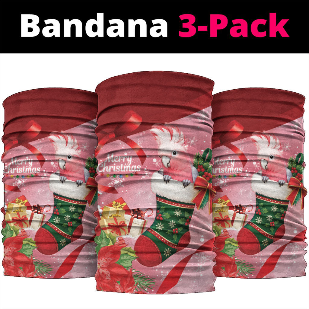 Pink Galah Cockatoo Christmas Australia Neck Gaiter Aussie Xmas Sock Coquette Bow