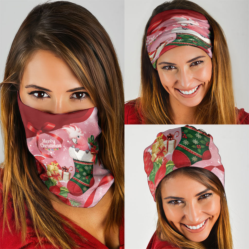 Pink Galah Cockatoo Christmas Australia Neck Gaiter Aussie Xmas Sock Coquette Bow