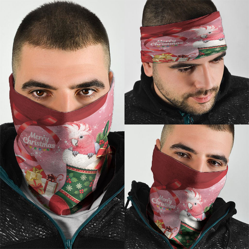 Pink Galah Cockatoo Christmas Australia Neck Gaiter Aussie Xmas Sock Coquette Bow