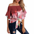 Pink Galah Cockatoo Christmas Australia Off Shoulder Wrap Waist Top Aussie Xmas Sock Coquette Bow