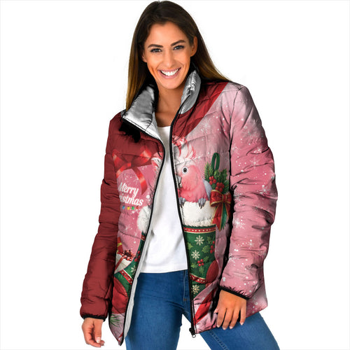 Pink Galah Cockatoo Christmas Australia Padded Jacket Aussie Xmas Sock Coquette Bow