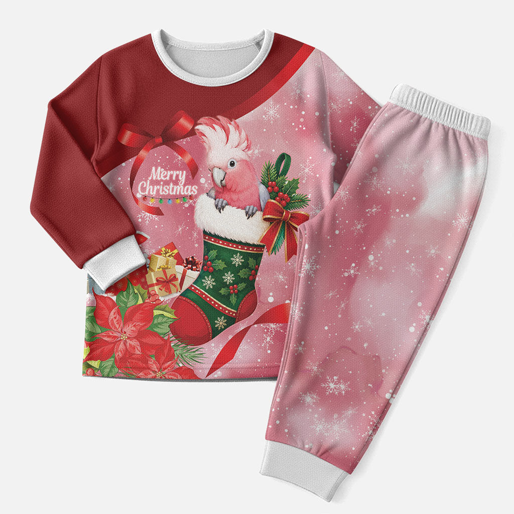 Pink Galah Cockatoo Christmas Australia Christmas Pajama Set Aussie Xmas Sock Coquette Bow