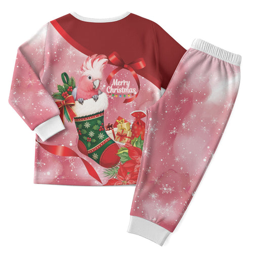 Pink Galah Cockatoo Christmas Australia Christmas Pajama Set Aussie Xmas Sock Coquette Bow