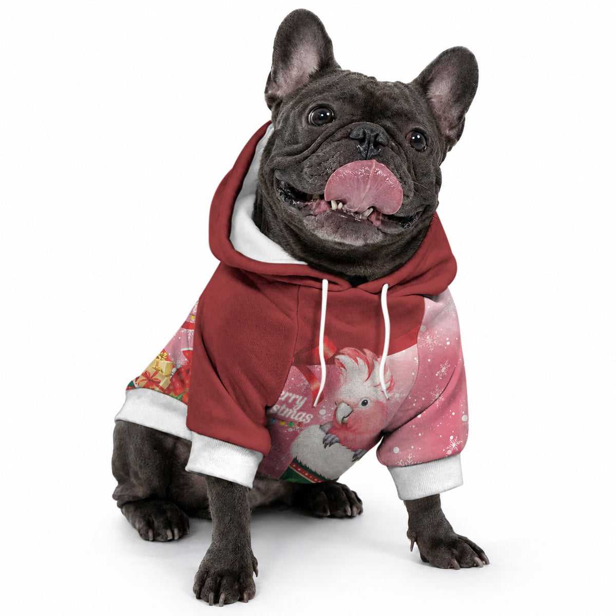 Pink Galah Cockatoo Christmas Australia Pet Hoodie Aussie Xmas Sock Coquette Bow