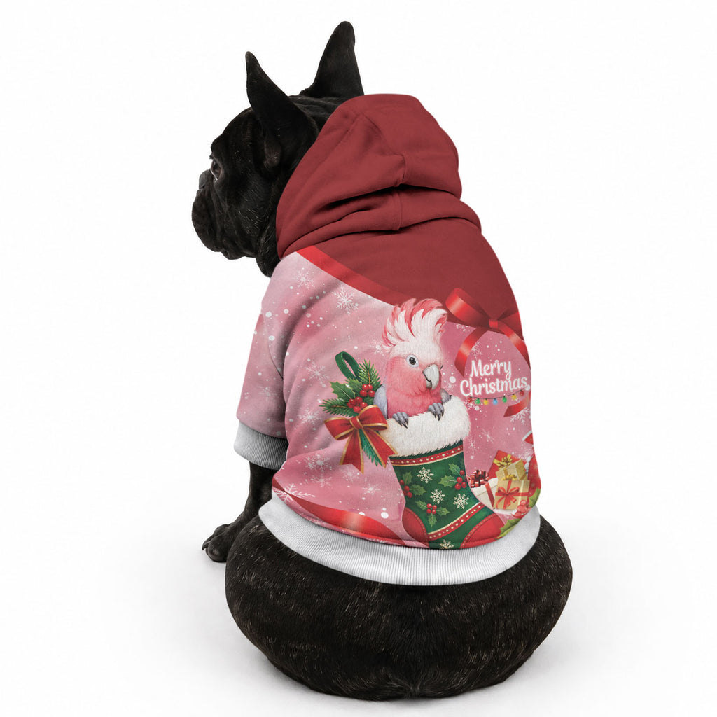 Pink Galah Cockatoo Christmas Australia Pet Hoodie Aussie Xmas Sock Coquette Bow