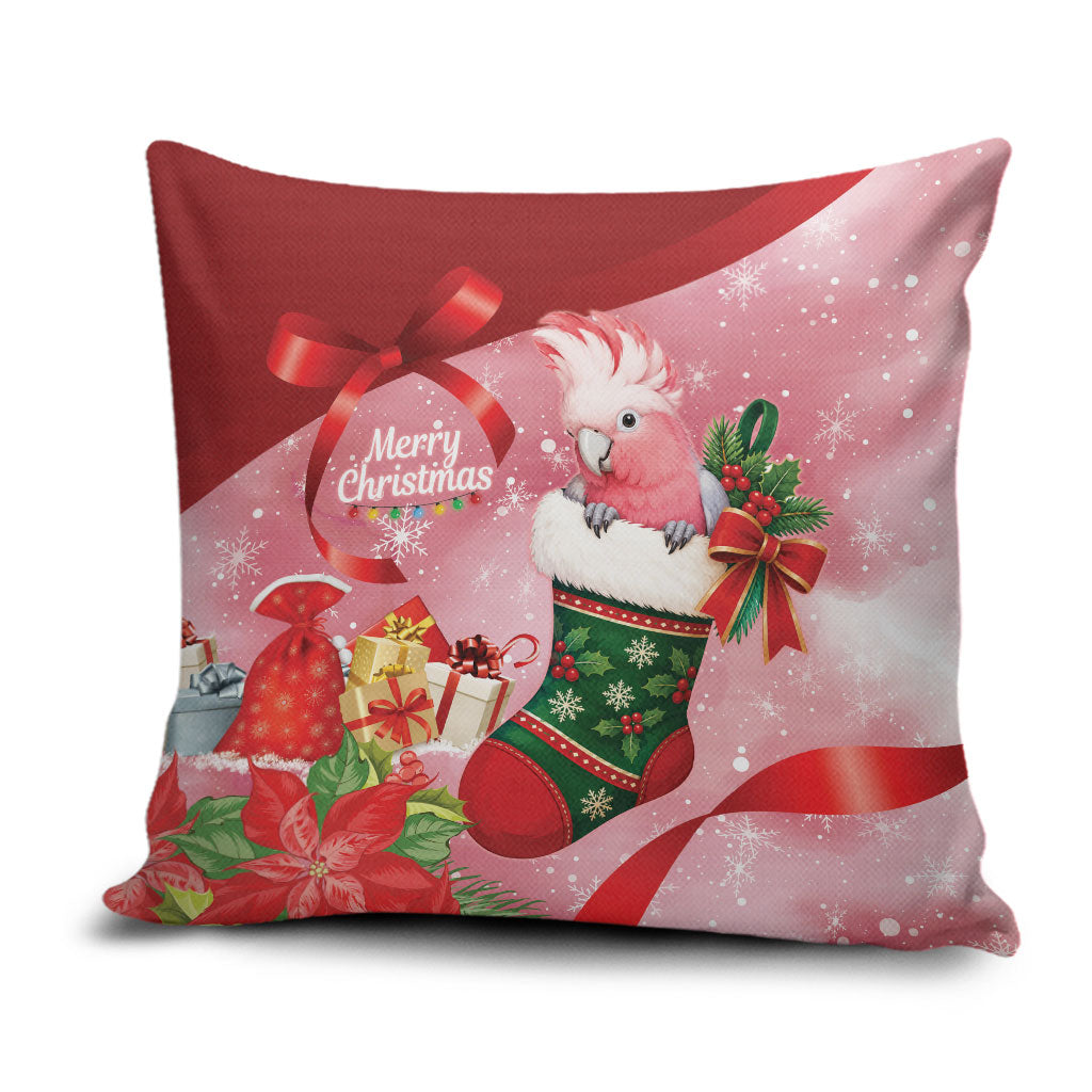 Pink Galah Cockatoo Christmas Australia Pillow Cover Aussie Xmas Sock Coquette Bow