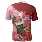 Pink Galah Cockatoo Christmas Australia Polo Shirt Aussie Xmas Sock Coquette Bow